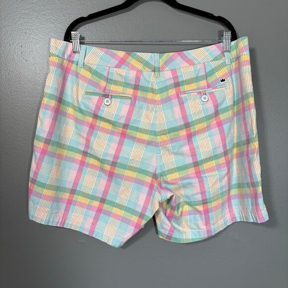 Crown & Ivy Pink & Blue Madras Plaid Preppy Shorts - 16W - Women's Plus Size - Picture 7 of 7